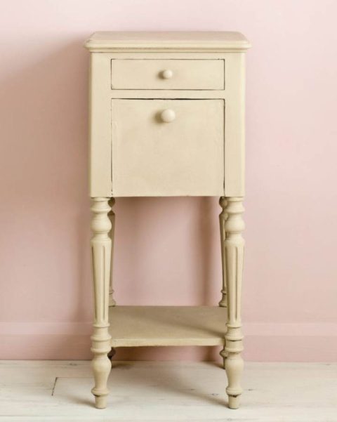 A sidetable painted in Annie Sloan Chalk Paint Country Grey