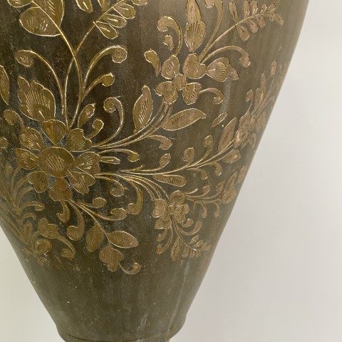 Floor-Standing Vintage Brass Vase, Interiorwise