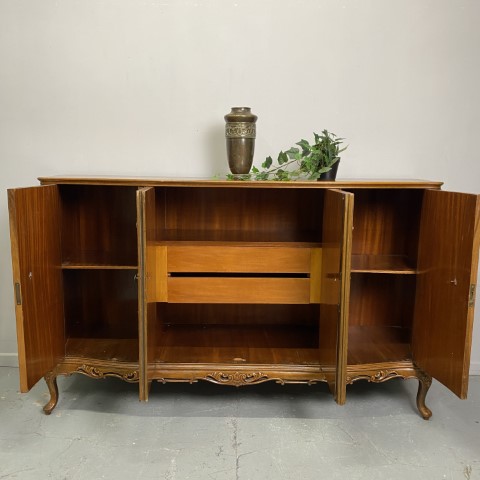 Vintage French Four Door Sideboard on Cabriole Legs