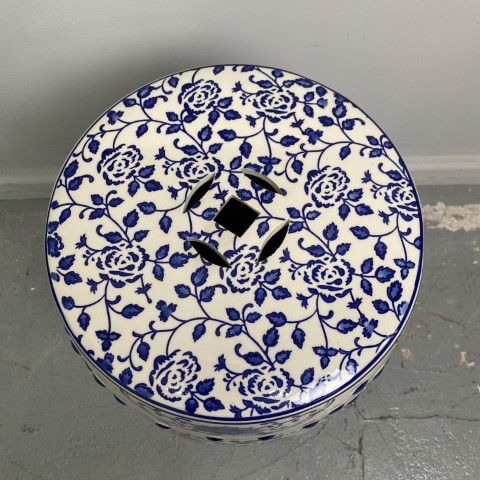 Blue & White Ceramic Stool