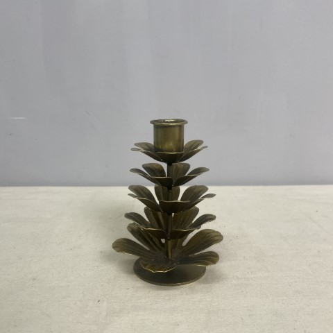 Golden Pine Cone Shaped Taper Candle Holder