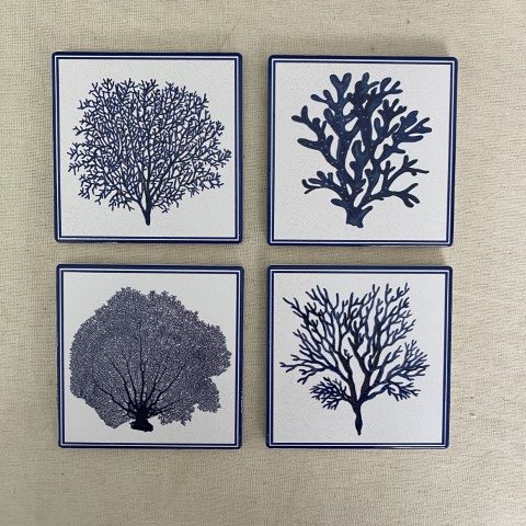 Set of 4 Coral Coasters