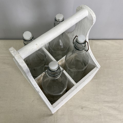 Rustic White Milk Bottle Crate