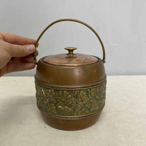 Antique Copper & Brass Caddy with Handle