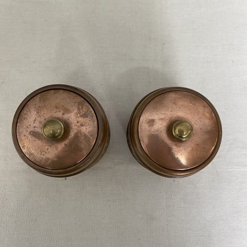 Pair of Antique Copper & Brass Caddies $75