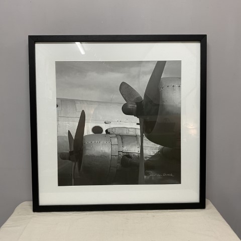 Black & White 'Vintage Flight' Print