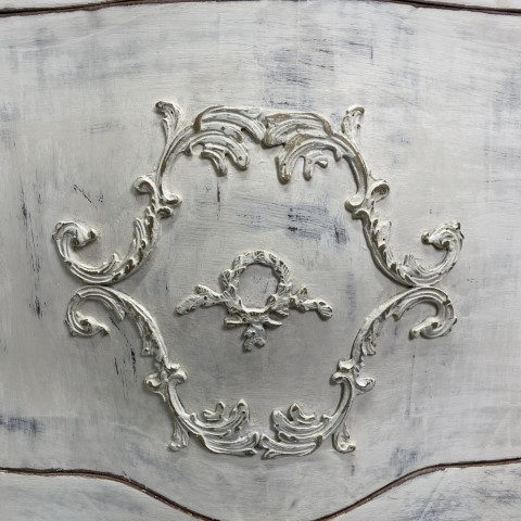 Ornate French Provincial Marble Top Cabinet