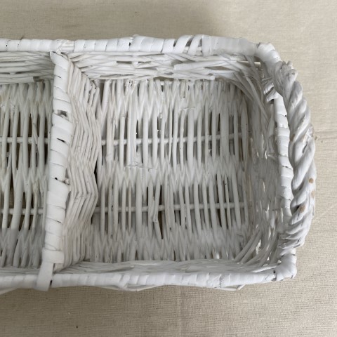 White Divided Cane Tray