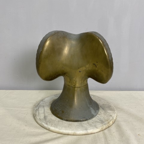 Vintage Heavy Brass Ram's Head Statue
