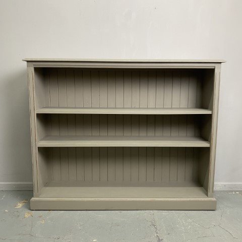Hand-Painted French Linen Low Bookcase $425