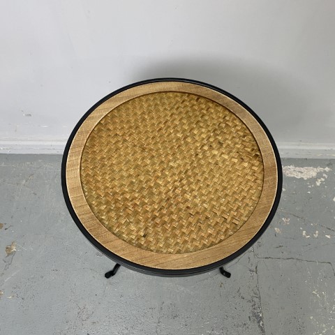Small Cane Top Side Table