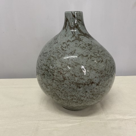 Organic Shaped Grey Glass Vase