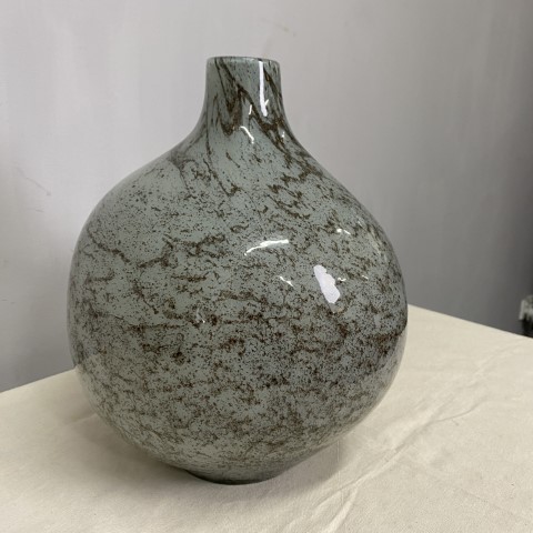 Organic Shaped Grey Glass Vase