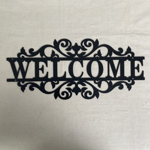 Decorative Black 'Welcome' Sign