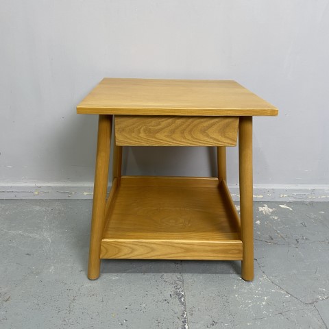 Beech Side Table with Drawer