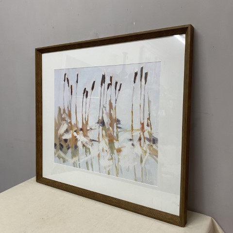 Framed Abstract 'Bulrushes' Print
