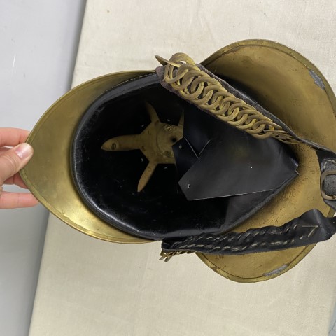 Genuine Antique Melbourne Victoria Fireman's Helmet