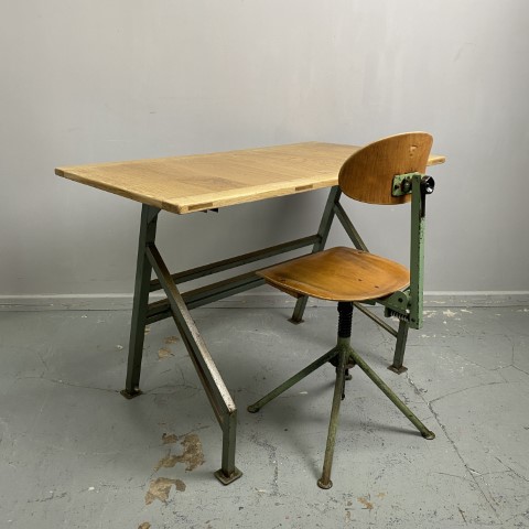 Industrial Desk with Ash Top & Industrial Swivel Chair