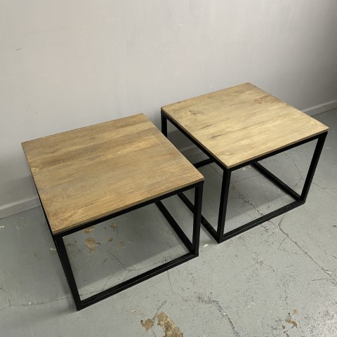 Contemporary Metal & Timber Side Table