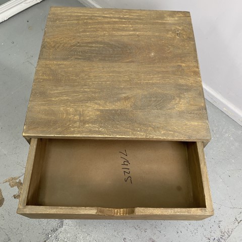 Industrial Metal and Timber Bedside Table