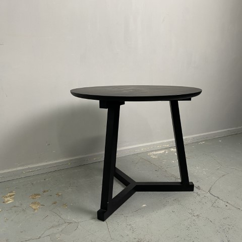 Contemporary Round Black Lamp Table