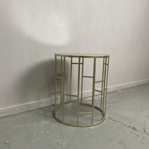 Large Geometric Mirrored Side Table