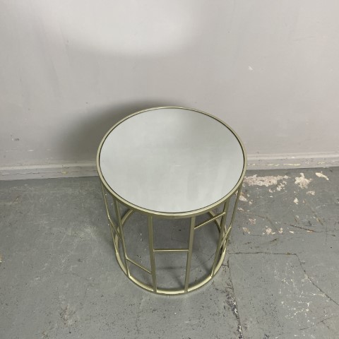 Small Geometric Mirrored Side Table