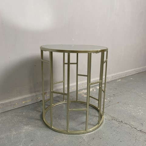 Small Geometric Mirrored Side Table
