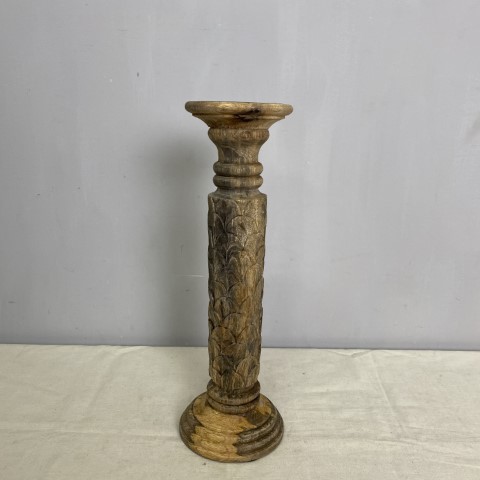 Large Carved Timber Candle Holder