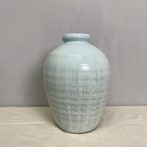Large Sky Blue Ceramic Vase