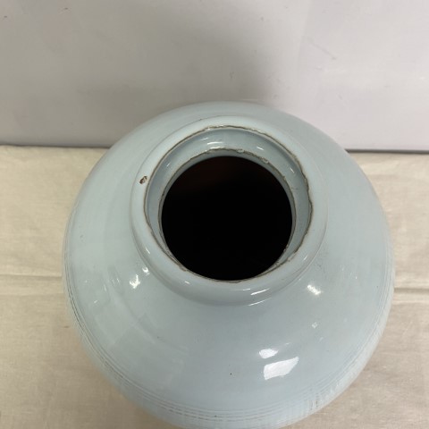 Large Sky Blue Ceramic Vase