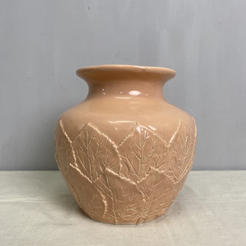 Pink Leaves Ceramic Vase