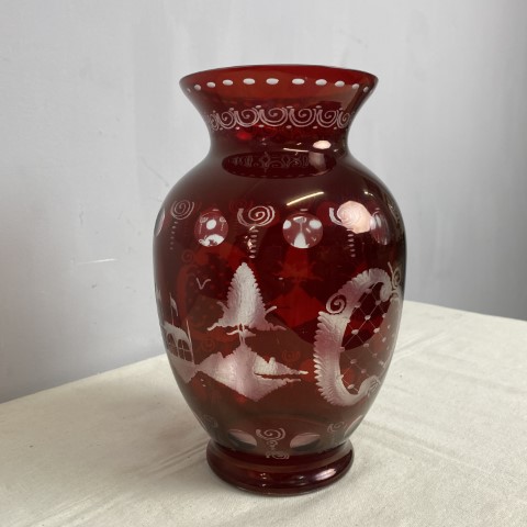 Egermann Cut Glass Bohemian Vase