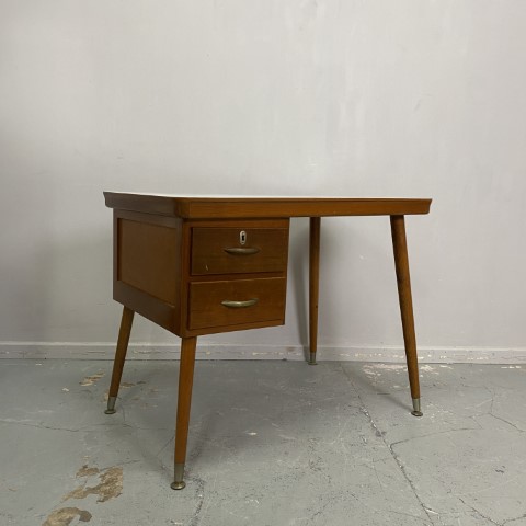 Mid-Century Student Desk with Map