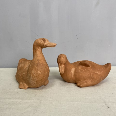 Pair of Terracotta Ducks