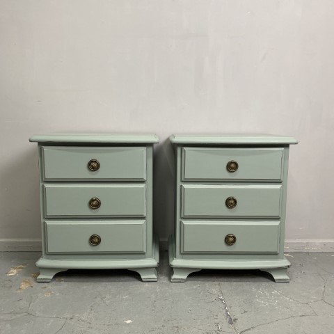 Pair of Hand-Painted Duck Egg Blue Bedsides Annie Sloan Chalk Paint