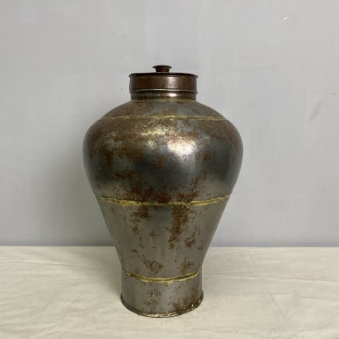 Large Vintage Industrial Style Urn