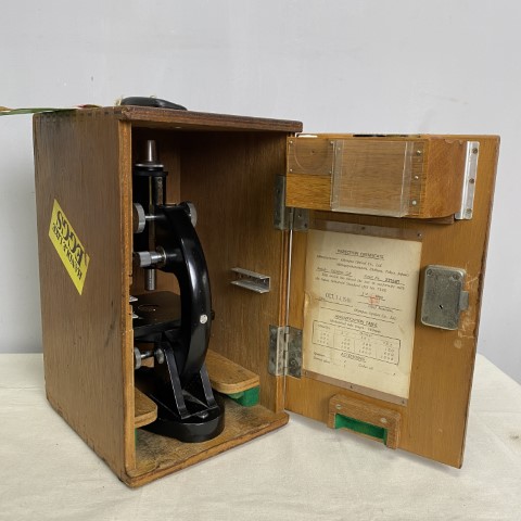 Vintage Microscope in Timber Carry Case