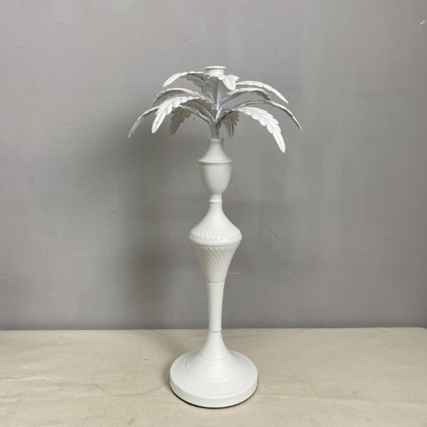 Large White Palm Tree Candle Holder