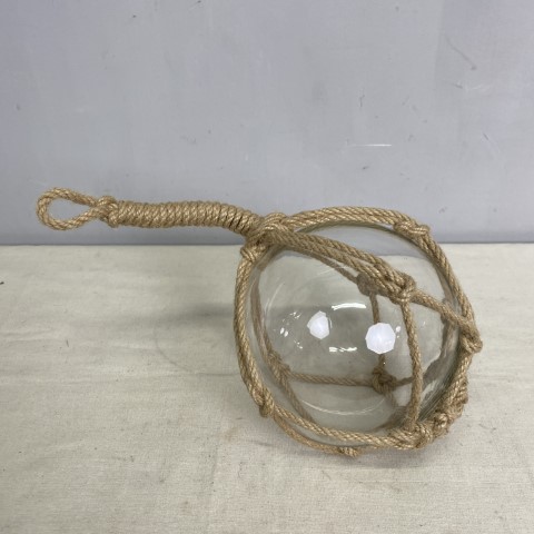 Clear Glass Buoy in Rope $39