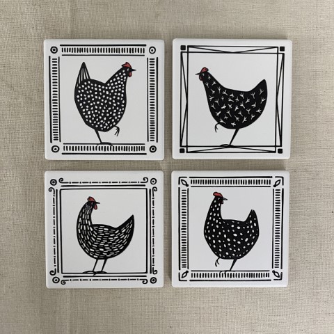 Set of 4 Rooster Coasters