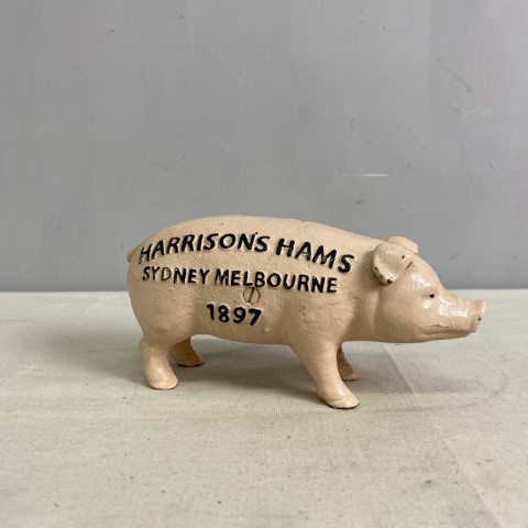 Cast Iron 'Harrison's Hams' Piggy Bank
