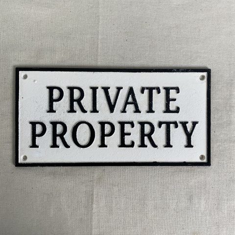 Cast Iron Private Property Wall Plaque