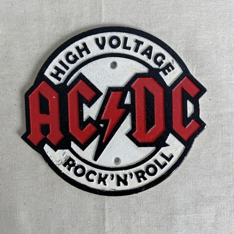 Cast Iron AC/DC Wall Plaque