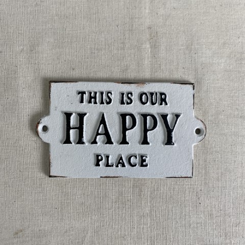 Cast Iron 'Happy Place' Sign