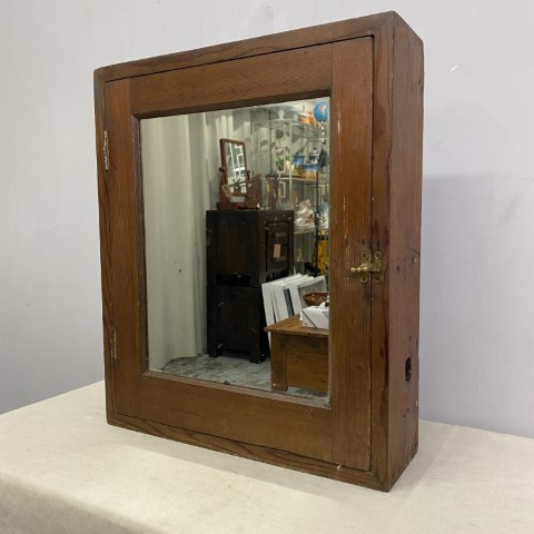 Antique Timber Shaving Cabinet with Mirror