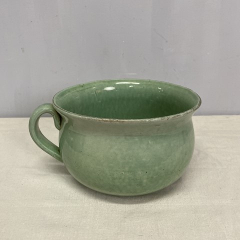 Vintage Green Ceramic Chamber Pot