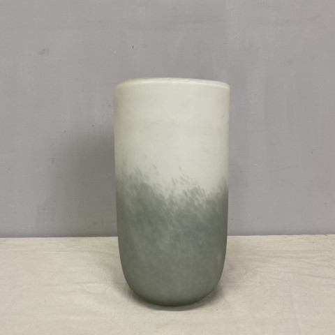 Vintage White & Grey Glass Vase