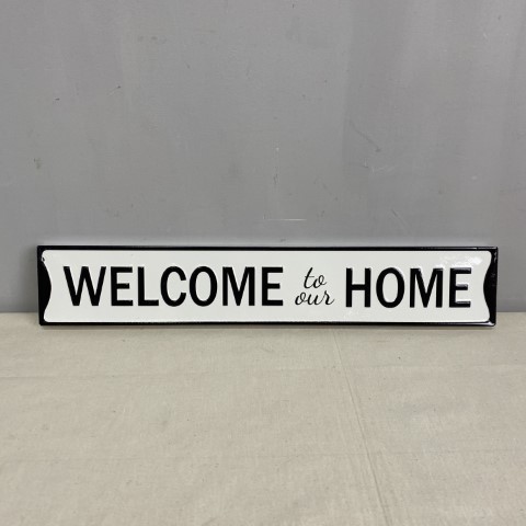 Vintage Style Black 'Welcome to our Home' Sign