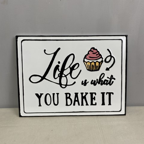 Vintage Style 'Life is What You Bake It' Sign